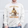誰が戻ったと思う？また戻ってきましたイエスキリストハッピーイースター スウェットシャツ 高齢者への贈り物