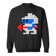8ビット80年代レトロクラシックビデオゲームキャラクターダグヒーロー スウェットシャツ