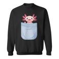Axolotl ポケットに入った魚 両生類 ペット ホワイト アホロートル トカゲ スウェットシャツ
