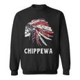 Chippewa ネイティブアメリカン アメリカ国旗 スカルヘッドレス 長袖tシャツ スウェットシャツ