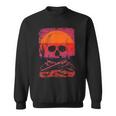 Creepy Skull With Desert Sunset Dark Western Skeleton Gothic Sweatshirt Unisex
