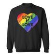 Lgbt Love Is Lovetシャツレトロハートゲイレズビアンプライド月間 スウェットシャツ