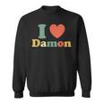 I Love Damon I Heart Damon レッド ハート バレンタイン スウェットシャツ