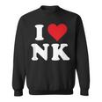 I Love Nk Initials I Heart NK First Last Name N K スウェットシャツ
