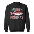 Merry Fishmas Bass Fishing Ugly Christmas For Anglers Sweatshirt