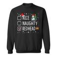 Naughty Nice Redhead Christmas Pajamas Santa Hat Xmas Sweatshirt