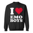 Red Heart I Love Emo Boys スウェットシャツ