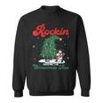 Rocking Around The Xmas Tree Snowman Rock And Roll Guitar Sweatshirt Rocking Around The Xmas Tree Snowman Rock And Roll Guitar Sweatshirt