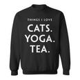 Things I Love Cats Yoga Tea Fun Cat ヨガtシャツ スウェットシャツ