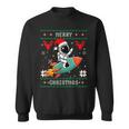 Ugly Christmas Astronaut Riding Rocket Santa Hat Tree Sweatshirt