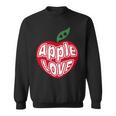 「Red Apple Fresh Fruit 」 ハート型 Love りんご フルーツ ユニークデザイン 長袖tシャツ スウェットシャツ