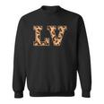 かわいい 文字 Lv イニシャル 名前 ヒョウ チーター動物 長袖tシャツ スウェットシャツ