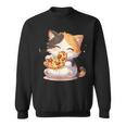 わがまま猫 ピザねこ ラーメン好き かわいい おもしろ マンガ スウェットシャツ