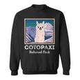エクアドル山脈コトパクシ国立公園のかわいいラマ スウェットシャツ