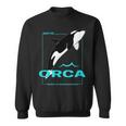 クジラと海を守るシャチ レトロなシャチのデザイン スウェットシャツ
