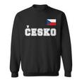 チェコ共和国 胸に Cesko 旗国旗 長袖tシャツ スウェットシャツ