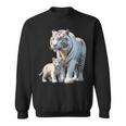 ホワイトタイガー、ネコの動物 スウェットシャツ