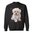 マルチーズ 犬 オーナー ラバー デザイン 子犬 ハート デザイン スウェットシャツ
