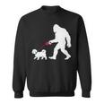 レトロ ビッグフット ウォーキング マルチーズ 犬 面白い サスカッチ 長袖tシャツ スウェットシャツ