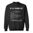 ヴィンテージ ホワイト F14 トムキャット 飛行機 スケマティック F-14 ジェット 長袖tシャツ スウェットシャツ