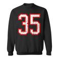 ヴィンテージナンバー 35 ホワイトレッドスポーツ代表チームナンバー 35 スウェットシャツ