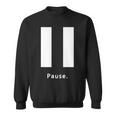 一時停止ボタン 長袖tシャツ スウェットシャツ
