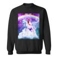 宇宙パグ 雲の上のレインボーユニコーン スウェットシャツ