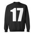数字 セブンティーン数字 17 プレーンホワイト数字 スウェットシャツ