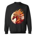 燃える 動物 馬 動物 クール 馬 火 炎 スウェットシャツ