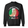 私は流暢なイタリア語を話します、イタリアの手のジェスチャー、私はイタリアが大好きです スウェットシャツ