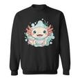 笑顔のaxolotl カワイイかわいい水中漫画 スウェットシャツ