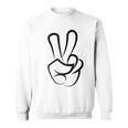 2本指 ピースサイン キュート ビクトリー ハンド ジェスチャー ピースシンボル スウェットシャツ