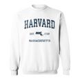 Harvard マサチューセッツ州 ヴィンテージ スポーツ デザイン ネイビー プリント スウェットシャツ