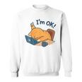 I'm Ok おかしな猫 在宅勤務 コーヒーミーム スウェットシャツ