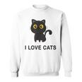 I Love Cats シャツ キュート 黒猫好き キッズ 子猫 スウェットシャツ