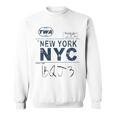 Nyc New York ヴィンテージ 航空会社タグ エアライナー フライングトラベル 長袖tシャツ スウェットシャツ
