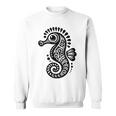 かわいいタツノオトシゴ ポリネシア トライバル マオリ柄 タツノオトシゴ 長袖tシャツ スウェットシャツ