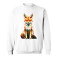キツネ アニマル柄 グラフィック ポートレート イラスト 幾何学 キツネ スウェットシャツ