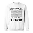 バイナリコーディングプログラミング 1110 バイナリコード スウェットシャツ