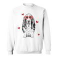 バセットハウンド ハートグラス バレンタインデー 犬 ママ スウェットシャツ
