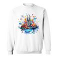 バルセロナのサグラダ ファミリアの美しいイラスト スウェットシャツ