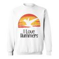 レトロ ヴィンテージ サンセット 2024 I Love Hummers コリブリ ハチドリ スウェットシャツ
