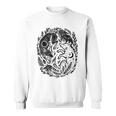 天の陰陽狐 太陽と月 ボーホーウッドランドアート スウェットシャツ