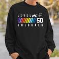 50歳の誕生日 ゲーマーボーイまたはゲーマーガール レベル50 アンロック スウェットシャツ 彼への贈り物