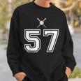 57 番 野球スタイル ヴィンテージホワイト スウェットシャツ 彼への贈り物