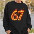 67 Fireixeven Meme Flames スラング 数字 面白い キッズ ティーン 長袖tシャツ スウェットシャツ 彼への贈り物