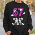 67 シックスセブン 6-7 面白いイタリアンブレインロットゲームスラングミーム スウェットシャツ 彼への贈り物
