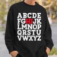 Abcのhiおかしいこんにちはアルファベット学生教師グリーティング スウェットシャツ 彼への贈り物