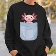 Axolotl ポケットに入った魚 両生類 ペット ホワイト アホロートル トカゲ スウェットシャツ 彼への贈り物