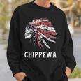 Chippewa ネイティブアメリカン アメリカ国旗 スカルヘッドレス 長袖tシャツ スウェットシャツ 彼への贈り物